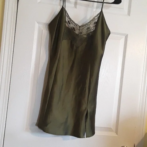 Victoria's Secret vintage Olive slip mesh lace satin lingerie dress - Picture 5 of 11